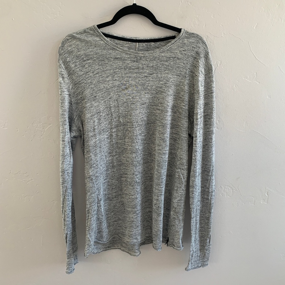 Rag & Bone Grey 100% Linen Crew Neck Top L